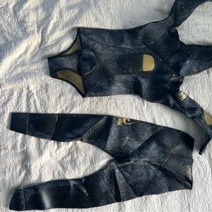 Women's Waihana Black and Gold free diving  wetsuit